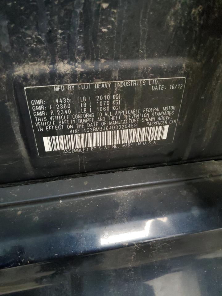 2013 Subaru Legacy 2.5I Limited VIN: 4S3BMBJ64D3020459 Lot: 93554345