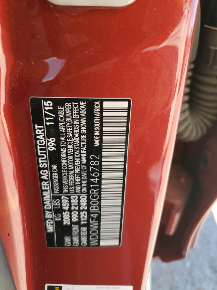 2016 Mercedes-Benz C 300 VIN: WDDWF4JB0GR146782 Lot: 92077485