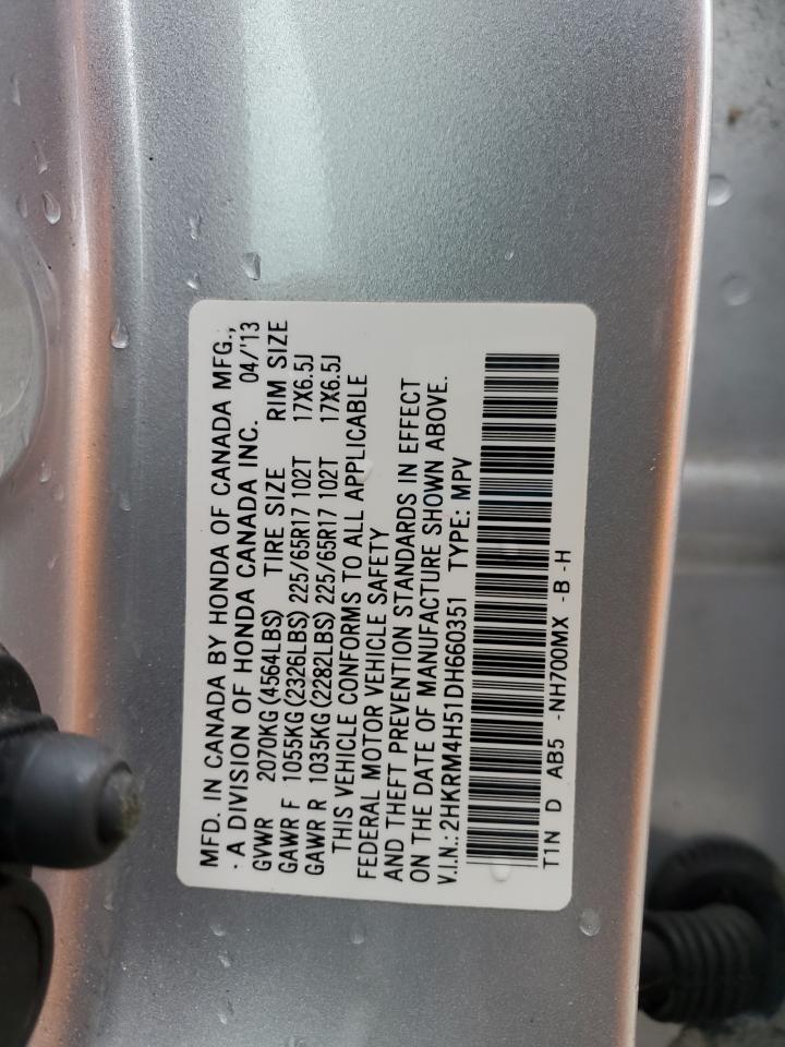 2013 Honda Cr-V Ex VIN: 2HKRM4H51DH660351 Lot: 91890565