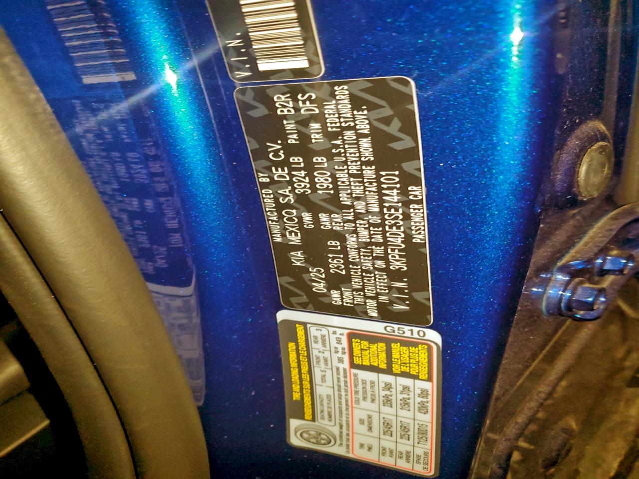 2025 Kia K4 Ex VIN: 3KPFU4DE3SE144101 Lot: 94069265