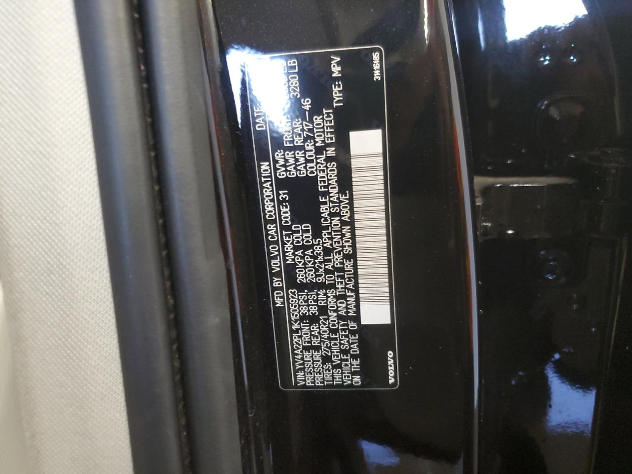 2019 Volvo Xc90 T6 Inscription VIN: YV4A22PL1K1505923 Lot: 93099265