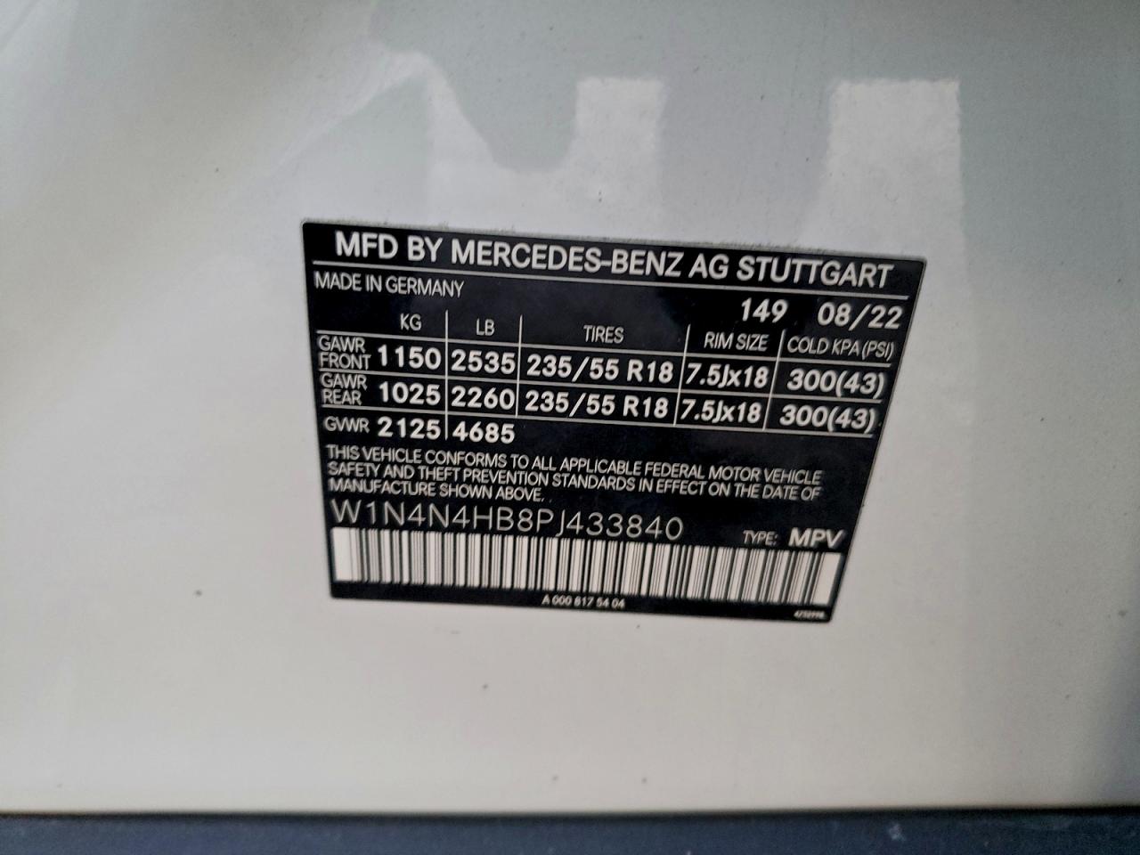 2023 Mercedes-Benz Gla 250 4Matic VIN: W1N4N4HB8PJ433840 Lot: 93948895