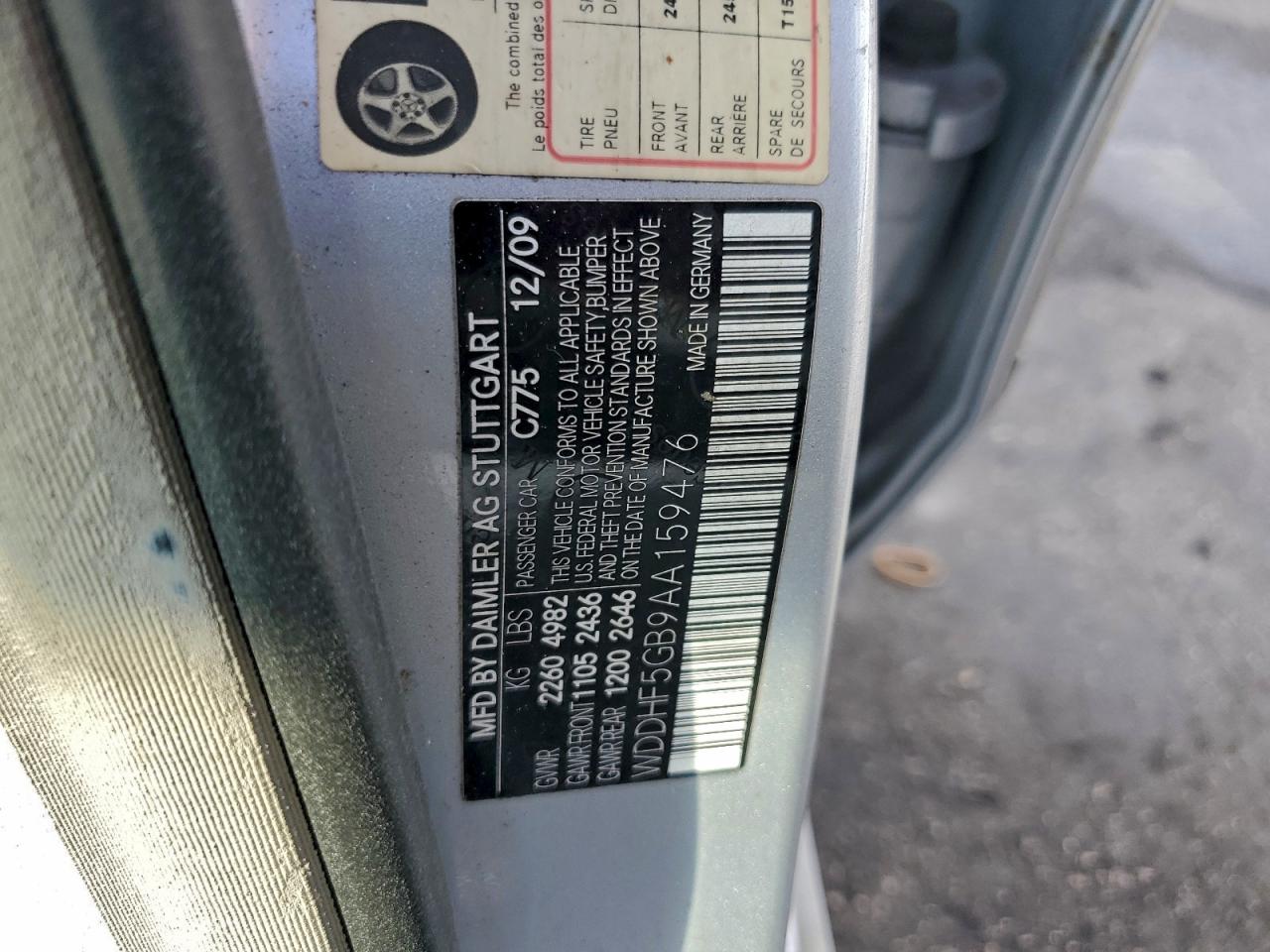 2010 Mercedes-Benz E 350 VIN: WDDHF5GB9AA159476 Lot: 94497735