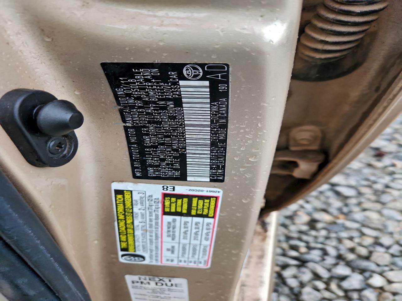 2011 Toyota Corolla Base VIN: 2T1BU4EE9BC569009 Lot: 94642025