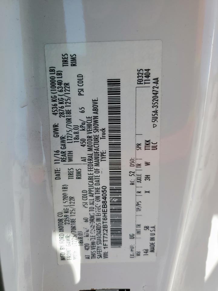 2017 Ford F250 Super Duty VIN: 1FT7X2BT6HEB84050 Lot: 92254705