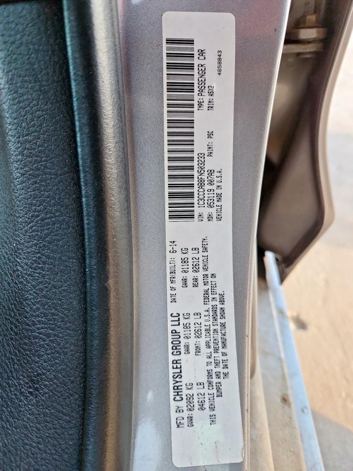 2015 Chrysler 200 Limited VIN: 1C3CCCAB8FN503233 Lot: 92487785