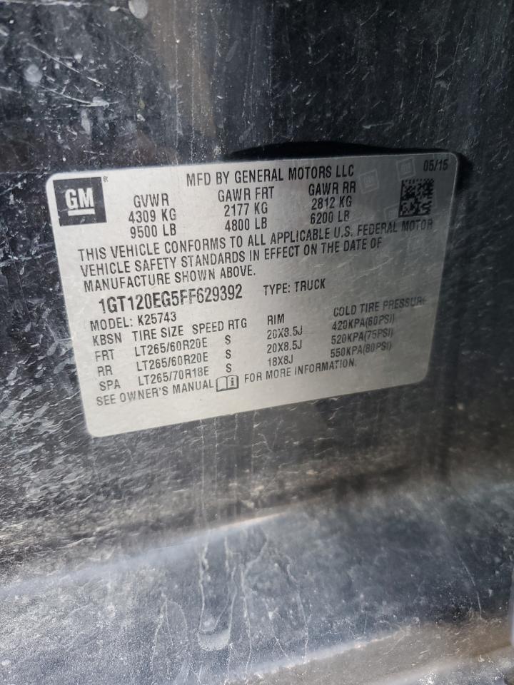 2015 GMC Sierra K2500 Denali VIN: 1GT120EG5FF629392 Lot: 90632135