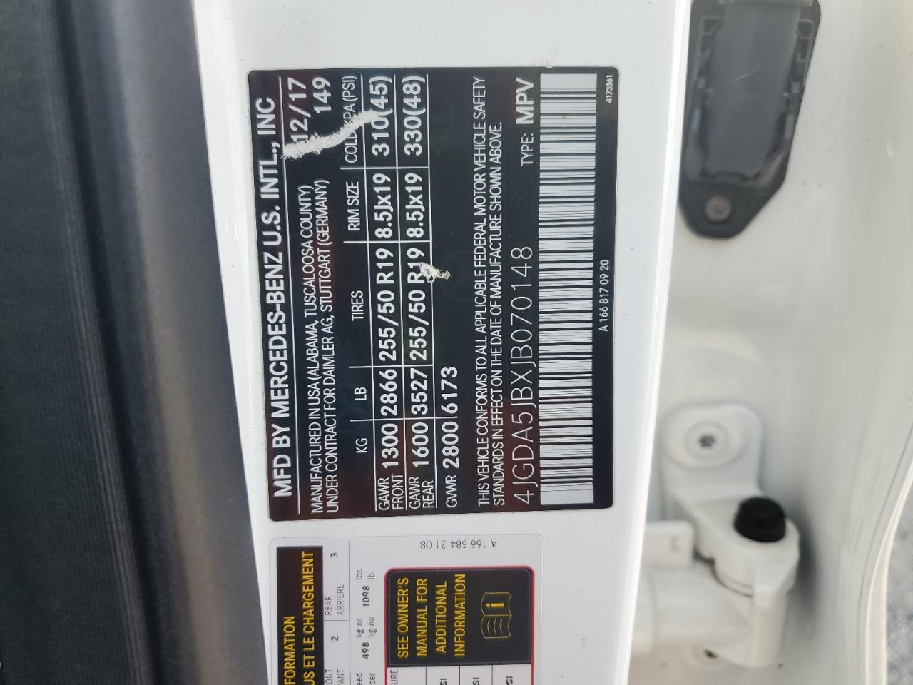 2018 Mercedes-Benz Gle 350 VIN: 4JGDA5JBXJB070148 Lot: 92619535