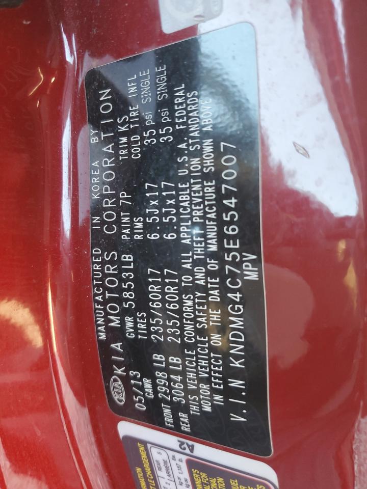 2014 Kia Sedona Lx VIN: KNDMG4C75E6547007 Lot: 91526425