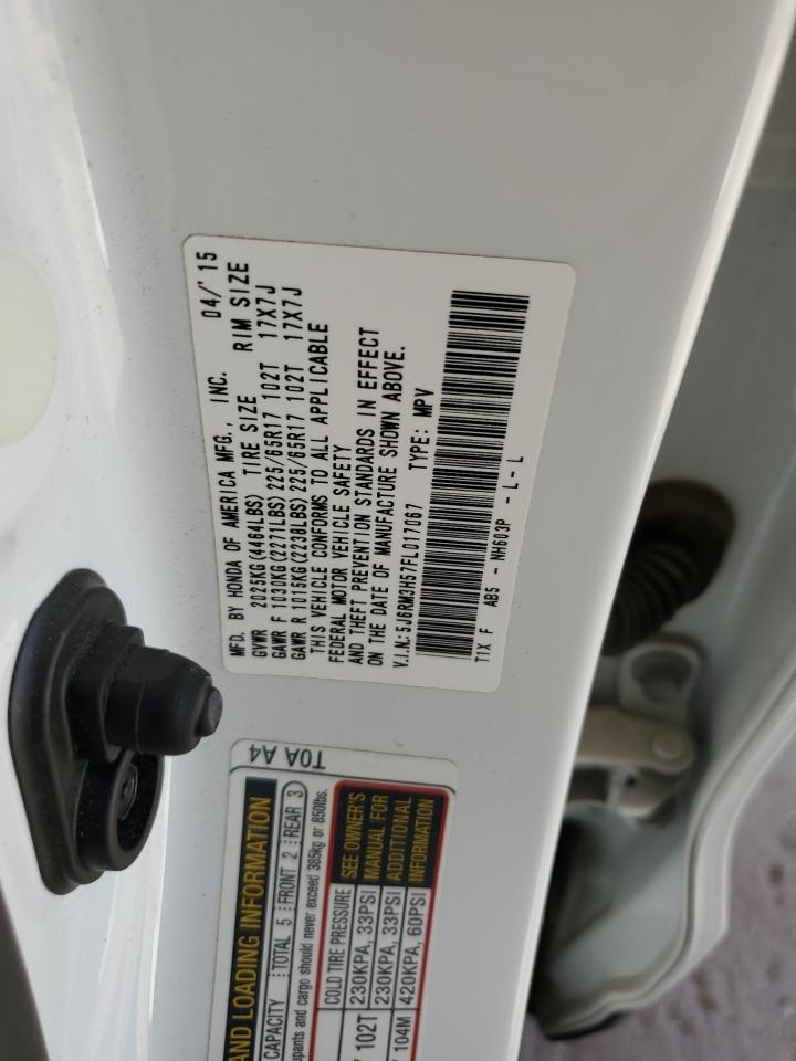 2015 Honda Cr-V Ex VIN: 5J6RM3H57FL017067 Lot: 91173915