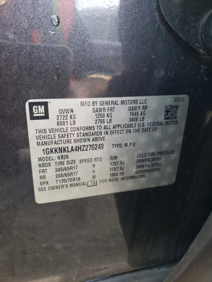 2017 GMC Acadia Sle VIN: 1GKKNKLA4HZ276249 Lot: 91559755