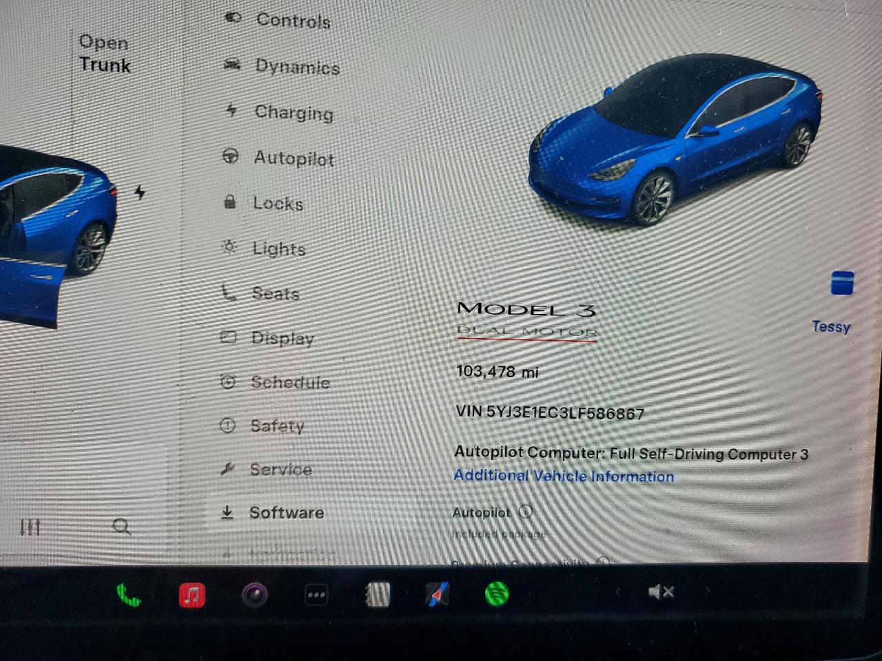 2020 Tesla Model 3 VIN: 5YJ3E1EC3LF586867 Lot: 90074405