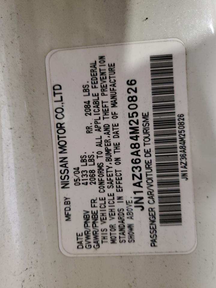 2004 Nissan 350Z Roadster VIN: JN1AZ36A84M250826 Lot: 90752145