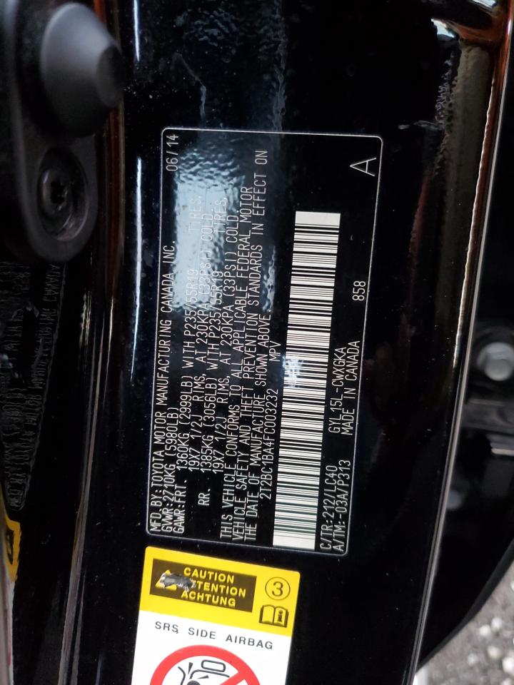 2015 Lexus Rx 450H VIN: 2T2BC1BA4FC003232 Lot: 92162745