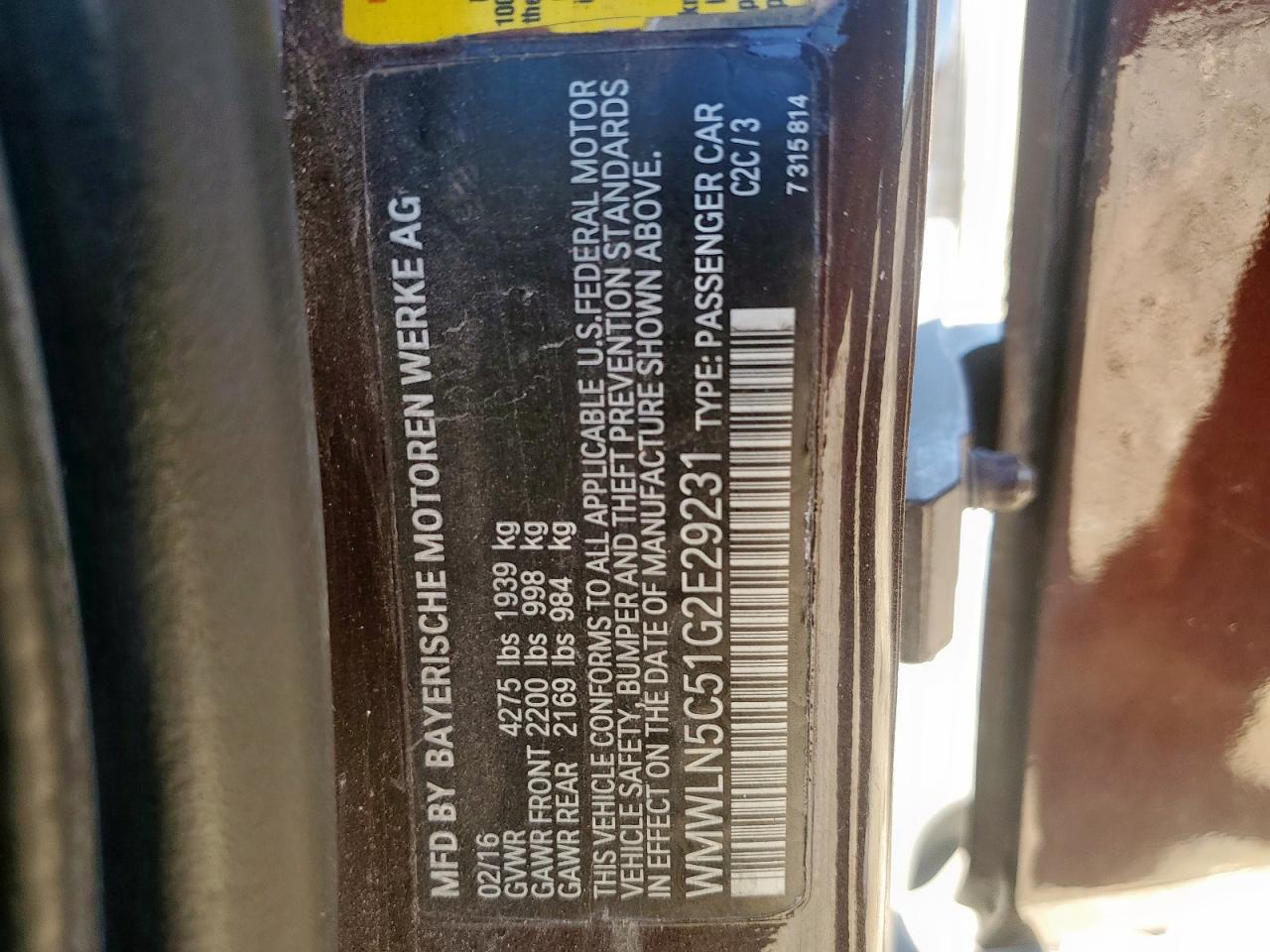 2016 Mini Cooper Clubman VIN: WMWLN5C51G2E29231 Lot: 91084145