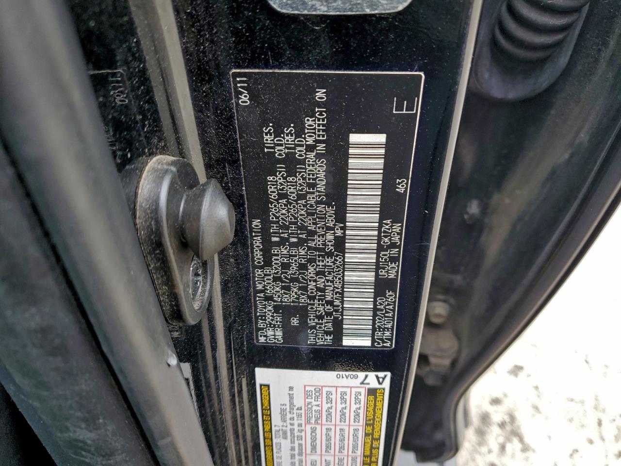 2011 Lexus Gx 460 Premium VIN: JTJJM7FX4B5032667 Lot: 94229055