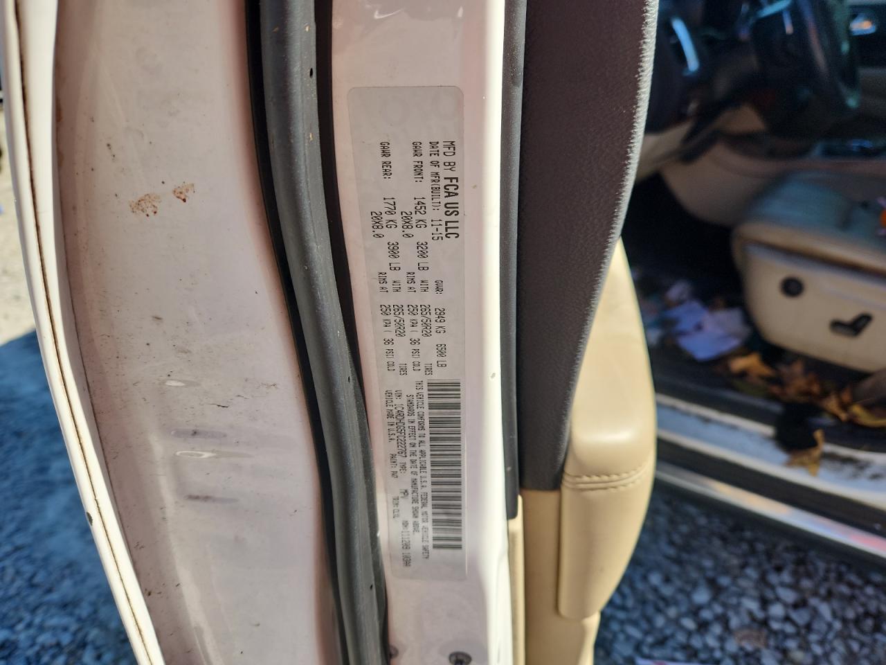 2015 Dodge Durango Limited VIN: 1C4RDHDG5FC222767 Lot: 92498695