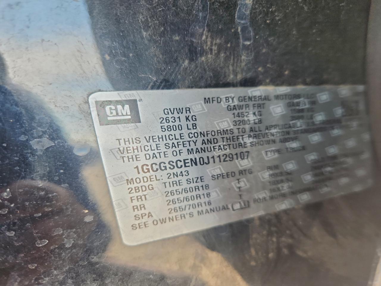 2018 Chevrolet Colorado Lt VIN: 1GCGSCEN0J1129107 Lot: 94188665