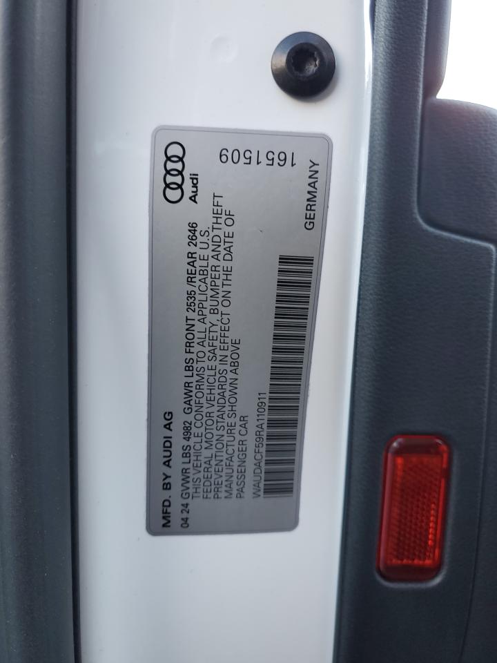 2024 Audi A5 Premium 45 VIN: WAUDACF59RA110911 Lot: 92198095