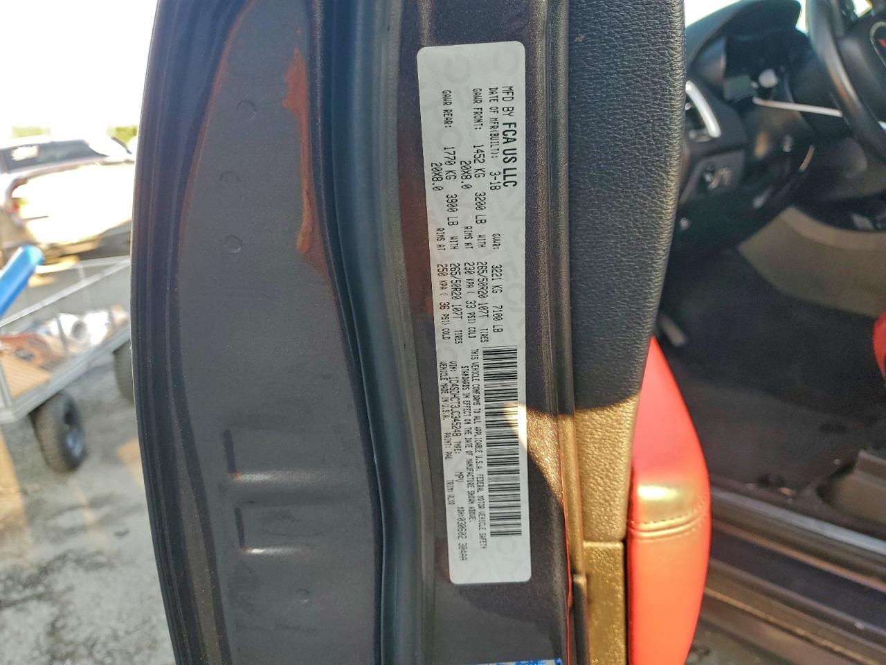 2018 Dodge Durango R/T VIN: 1C4SDHCT3JC345248 Lot: 94383315