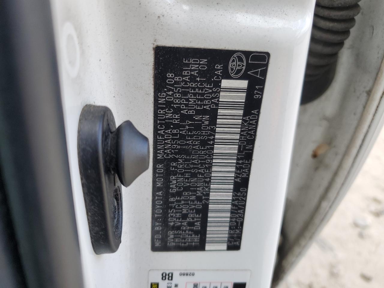 2009 Toyota Corolla Matrix S VIN: 2T1KE40E19C014473 Lot: 90637495