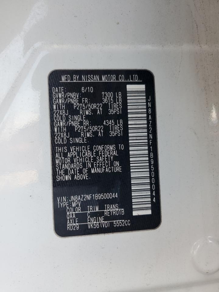 2011 Infiniti Qx56 VIN: JN8AZ2NF1B9500044 Lot: 92268135