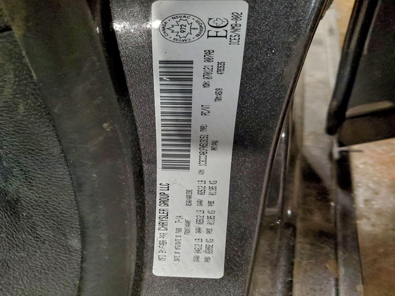 2015 Chrysler 200 Limited VIN: 1C3CCCAB1FN513151 Lot: 94392305