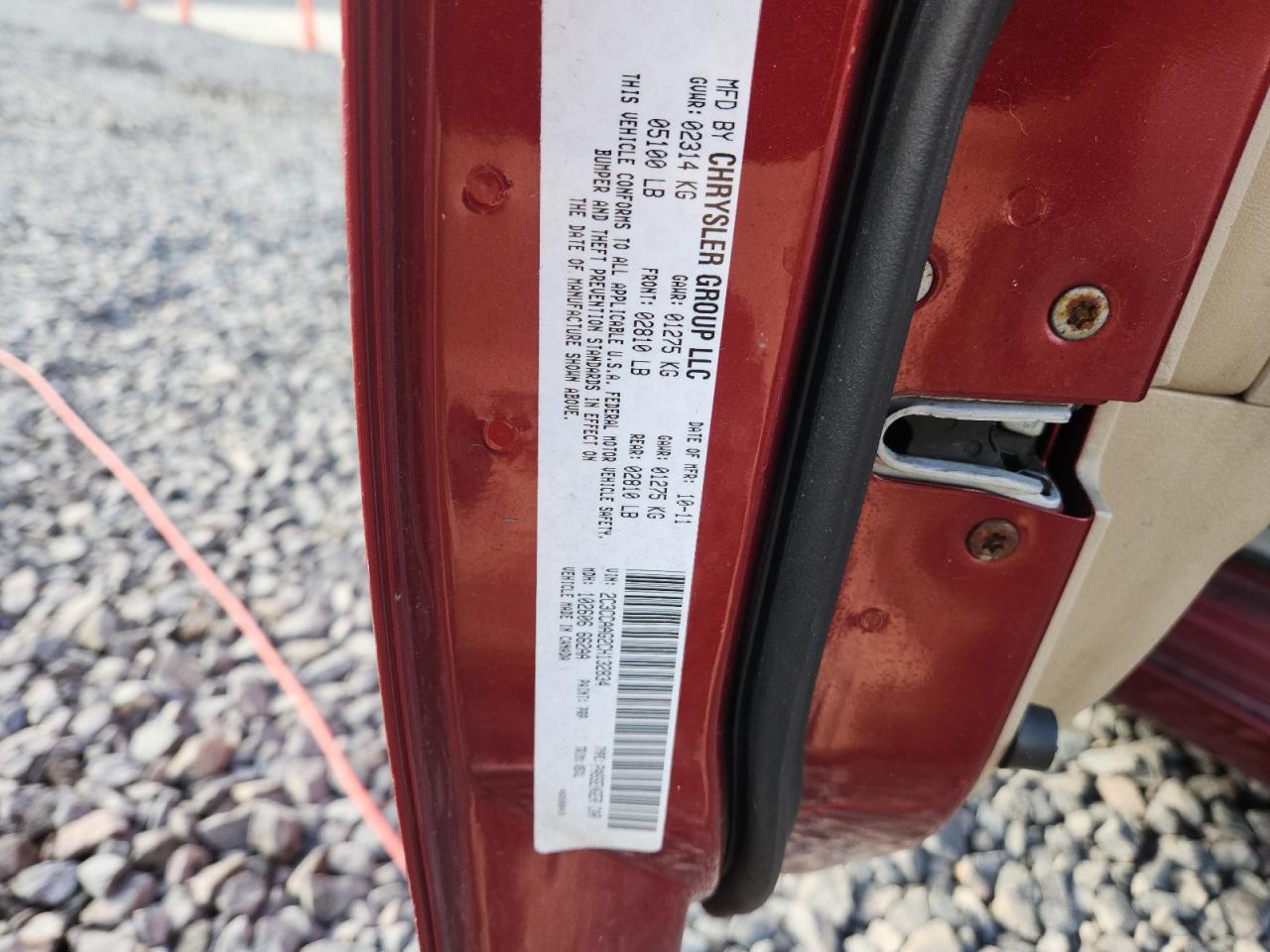 2012 Chrysler 300 VIN: 2C3CCAAG2CH132834 Lot: 91453445