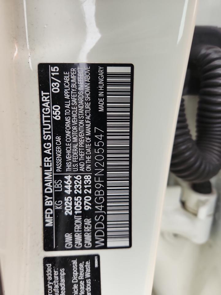 2015 Mercedes-Benz Cla 250 4Matic VIN: WDDSJ4GB9FN205547 Lot: 93699015