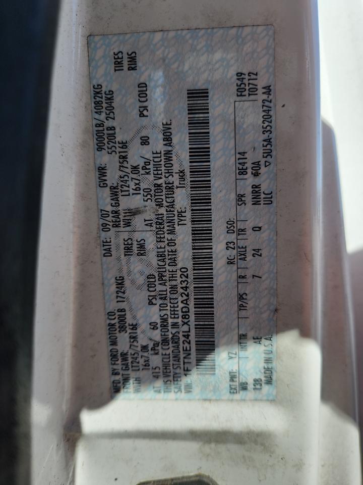 2008 Ford Econoline E250 Van VIN: 1FTNE24LX8DA24320 Lot: 92632275