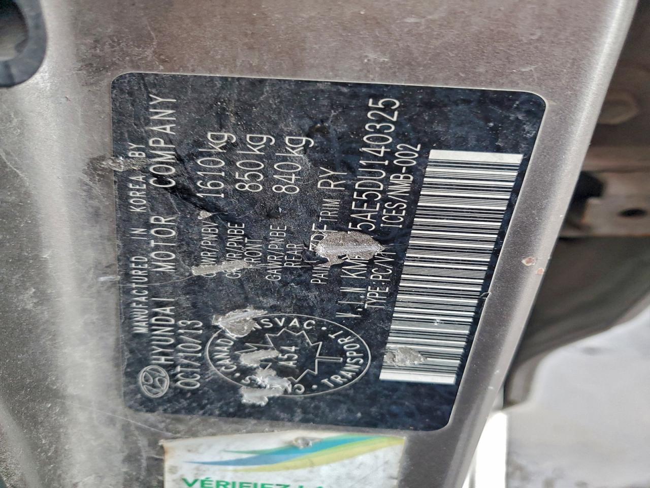 2013 Hyundai Accent Gls VIN: KMHCT5AE5DU140325 Lot: 93703495