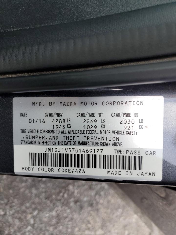 2016 Mazda 6 Touring VIN: JM1GJ1V57G1469127 Lot: 92130925