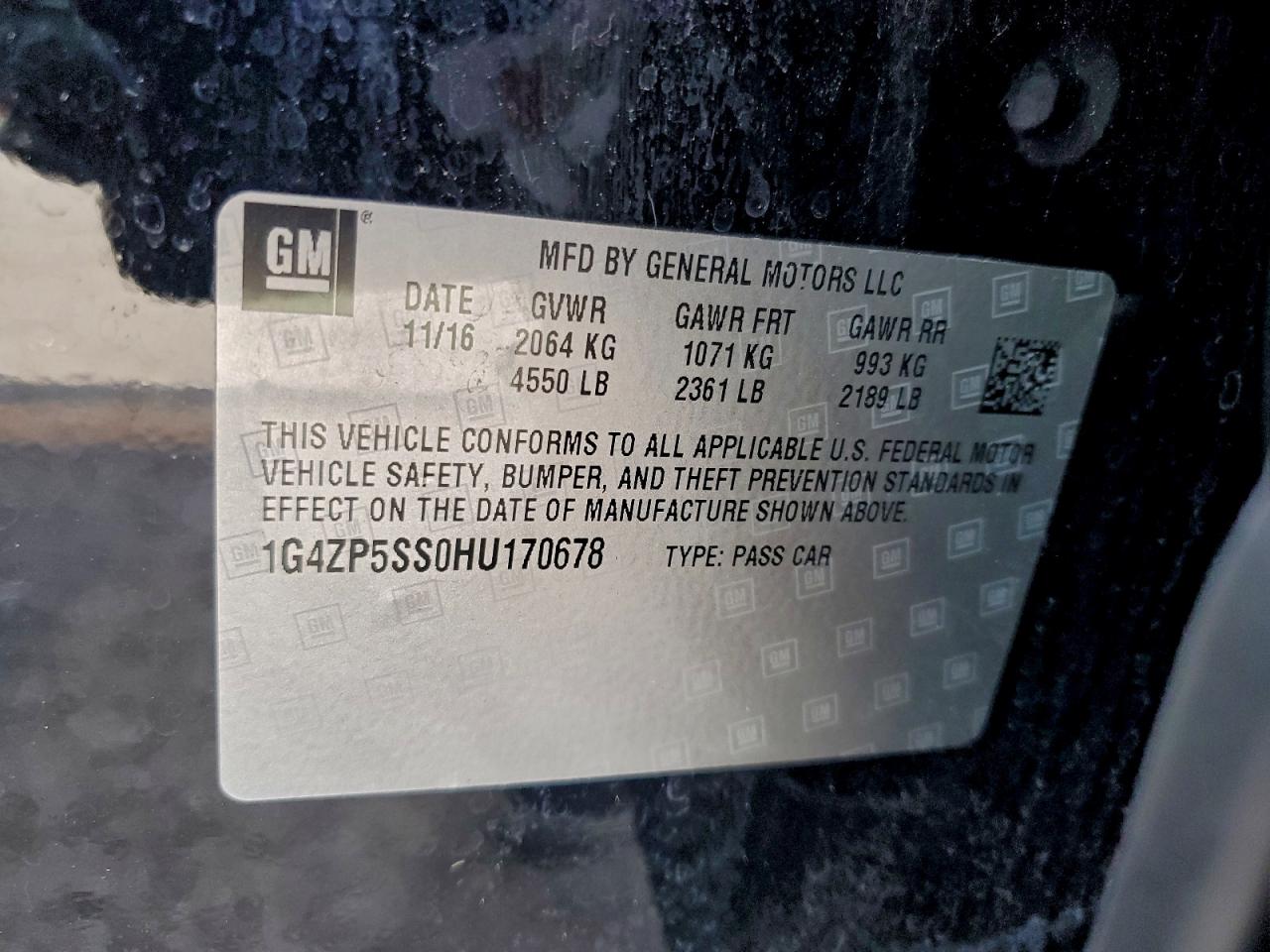 2017 Buick Lacrosse Essence VIN: 1G4ZP5SS0HU170678 Lot: 94797615