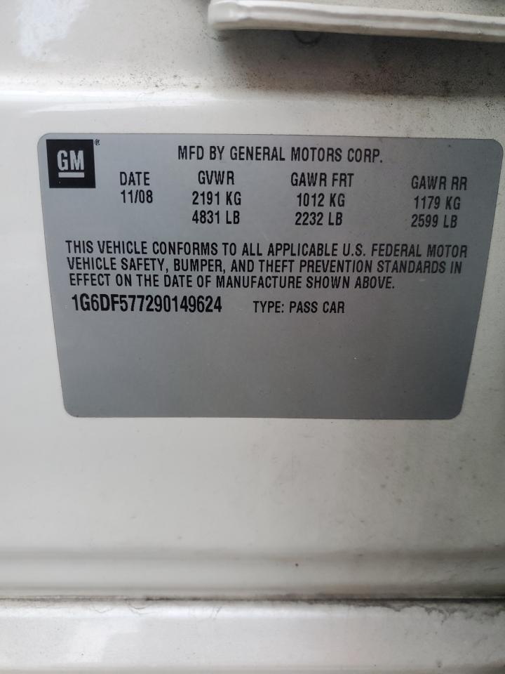 2009 Cadillac Cts VIN: 1G6DF577290149624 Lot: 92113085