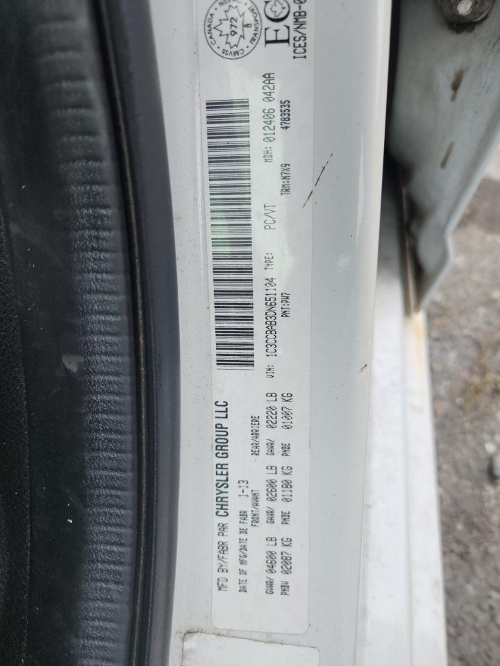 2013 Chrysler 200 Lx VIN: 1C3CCBAB3DN651104 Lot: 91562295