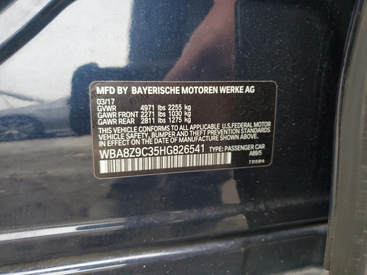 2017 BMW 330 Xigt VIN: WBA8Z9C35HG826541 Lot: 93738865