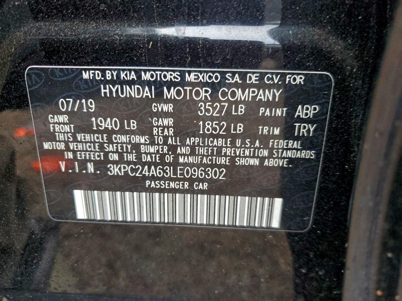 2020 Hyundai Accent Se VIN: 3KPC24A63LE096302 Lot: 94157295