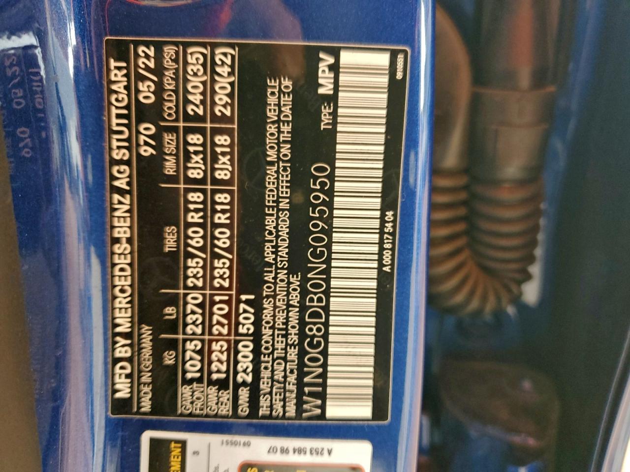 2022 Mercedes-Benz Glc 300 VIN: W1N0G8DB0NG095950 Lot: 93773255