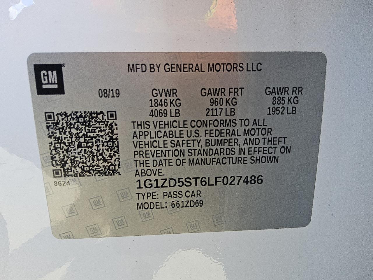 2020 Chevrolet Malibu Lt VIN: 1G1ZD5ST6LF027486 Lot: 91297285