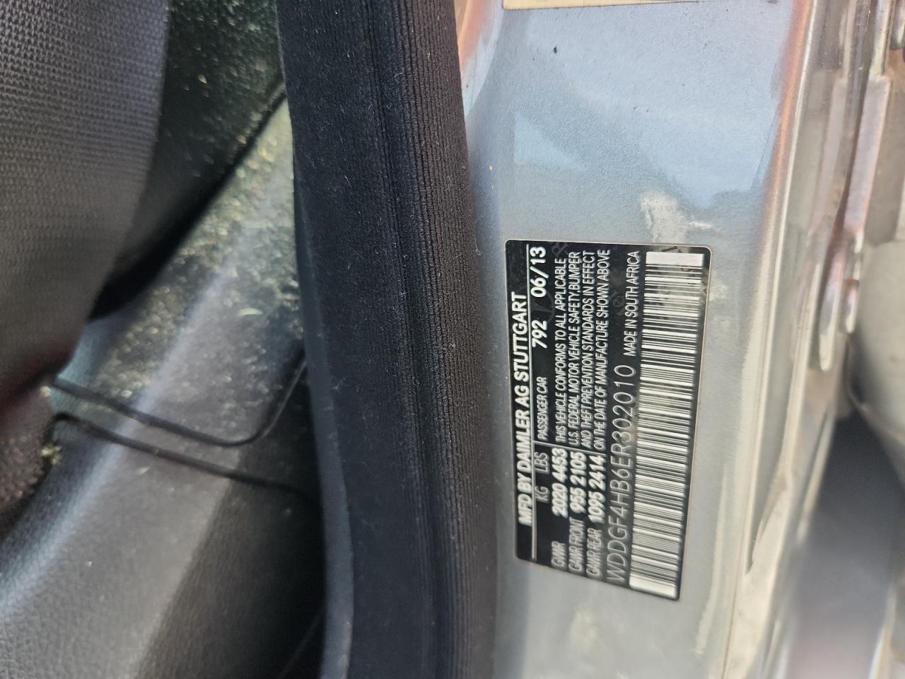 2014 Mercedes-Benz C 250 VIN: WDDGF4HB6ER302010 Lot: 93127665