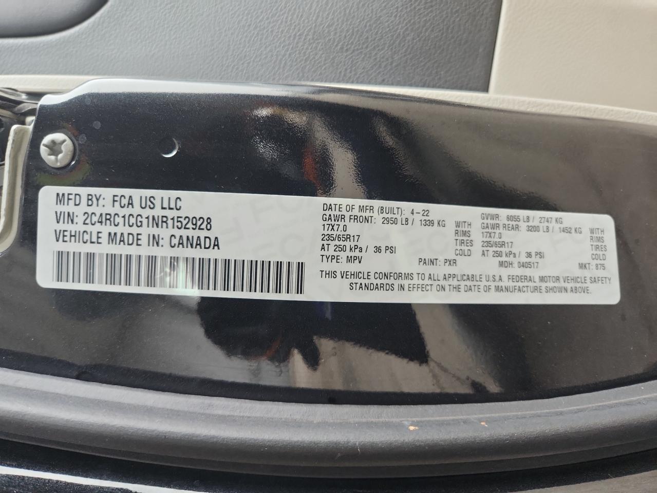 2022 Chrysler Voyager Lx VIN: 2C4RC1CG1NR152928 Lot: 92168135