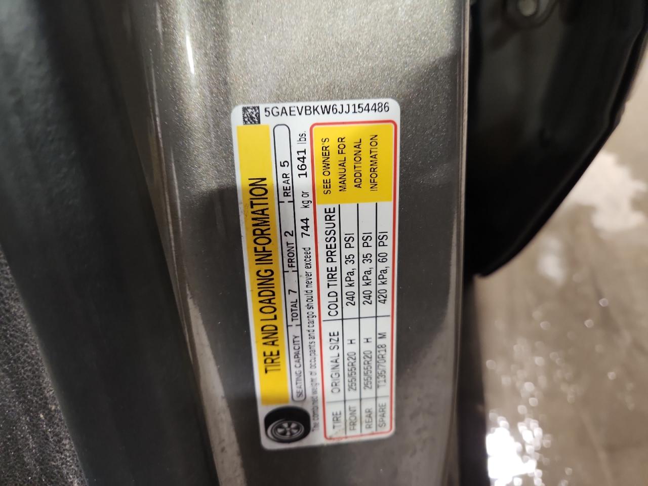 2018 Buick Enclave Premium VIN: 5GAEVBKW6JJ154486 Lot: 92222505