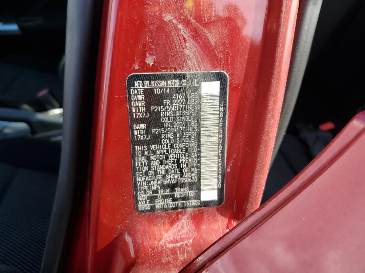 2015 Nissan Juke S VIN: JN8AF5MV6FT550630 Lot: 92933145