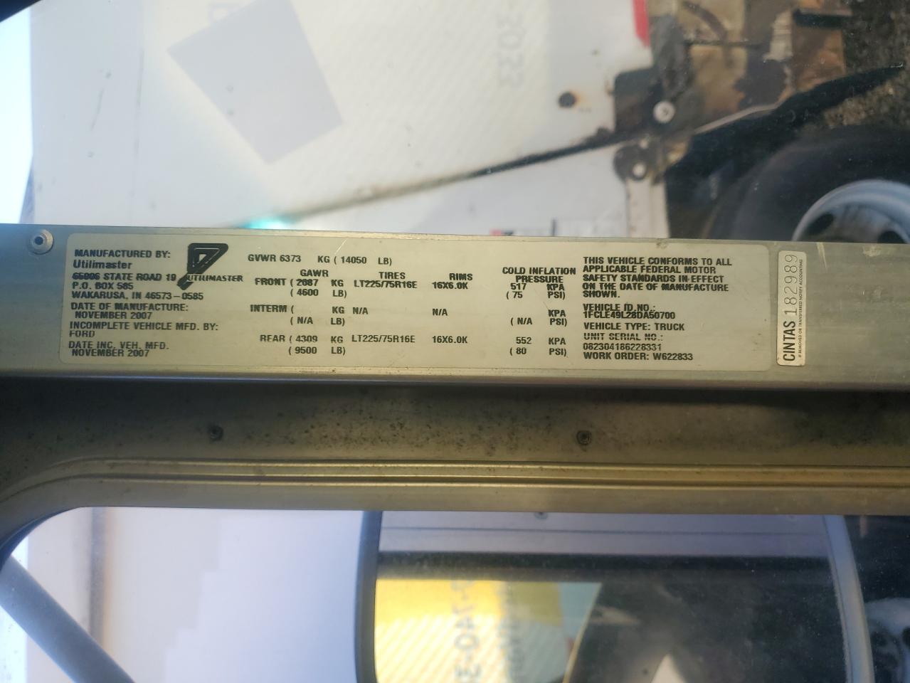 2008 Ford E450 Delivery Truck VIN: 1FCLE49L28DA50700 Lot: 92095985