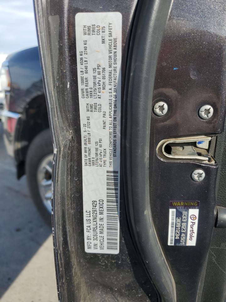 2022 Ram 2500 Big Horn/Lone Star VIN: 3C6UR5JLXNG297429 Lot: 91689705