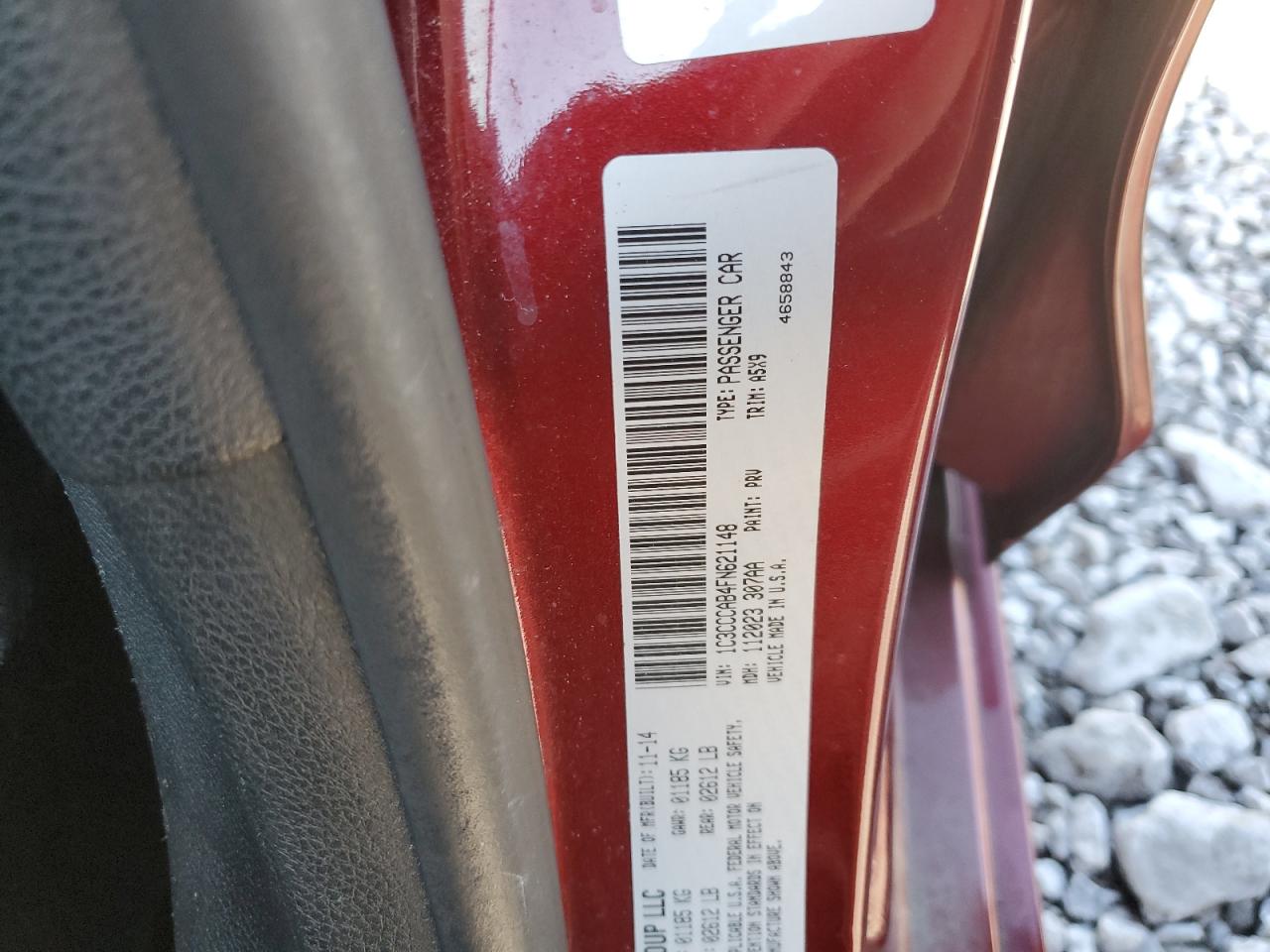 2015 Chrysler 200 Limited VIN: 1C3CCCAB4FN621148 Lot: 92369325