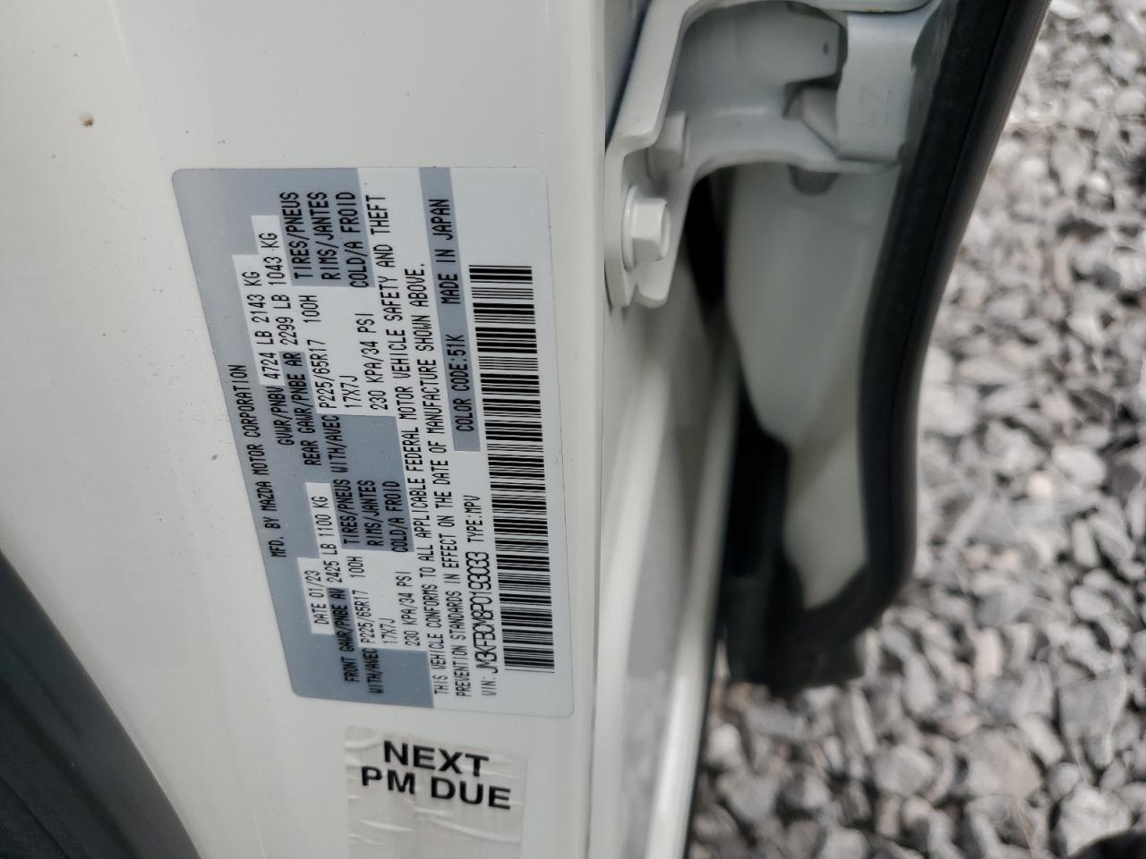 2023 Mazda Cx-5 Preferred VIN: JM3KFBCM8P0193033 Lot: 93242425