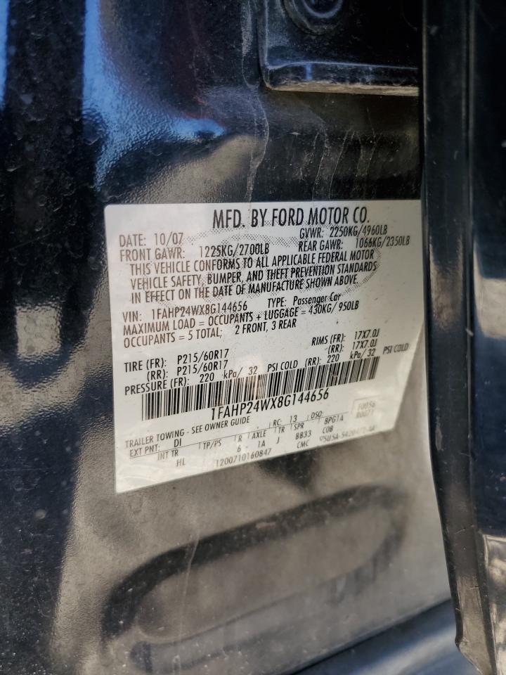 2008 Ford Taurus Sel VIN: 1FAHP24WX8G144656 Lot: 90745125