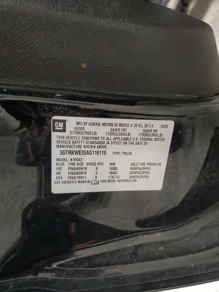 2010 GMC Sierra K1500 Slt VIN: 3GTRKWE35AG116119 Lot: 91109185