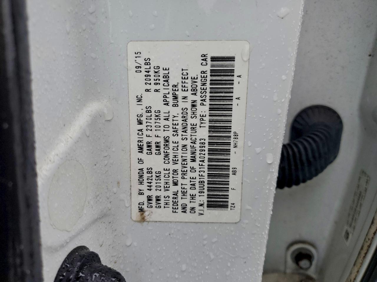 2015 Acura Tlx VIN: 19UUB1F31FA029983 Lot: 94465105